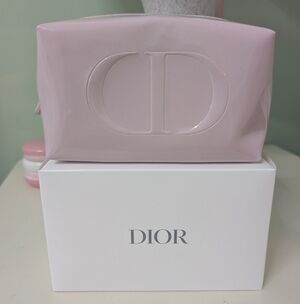 Christian Dior Faux Patent leather Pink Cosmetics Bag